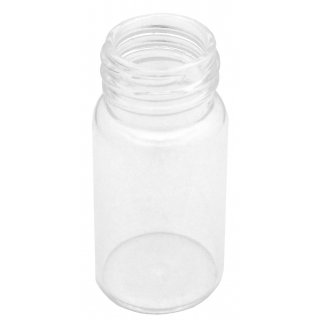 Gewindeflaschen 20g/ml, ND24, Laborglas mit Schraubdeckel schwarz, 57mm x Ø27,5mm Klarglas